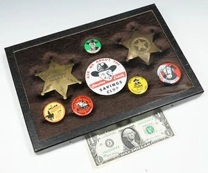 Antique Vintage Hopalong Cassidy Button Pin Sheriff Badge Collection - Picture 1 of 6