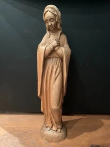 Madonna aus Holz, handgeschnitzt, 44cm hoch - Bild 1 von 1