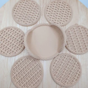 Untersetzer Set für Gläser Tassen Getränk 7 teilig modernes trendiges Set 10cm - Bild 1 von 7