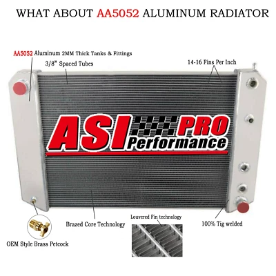 3 Row Radiator For Chevrolet C60 C70 Kodiak GMC C6000 Topkick 6.0L 6.6L 7.0L V8 - Image 1 of 4