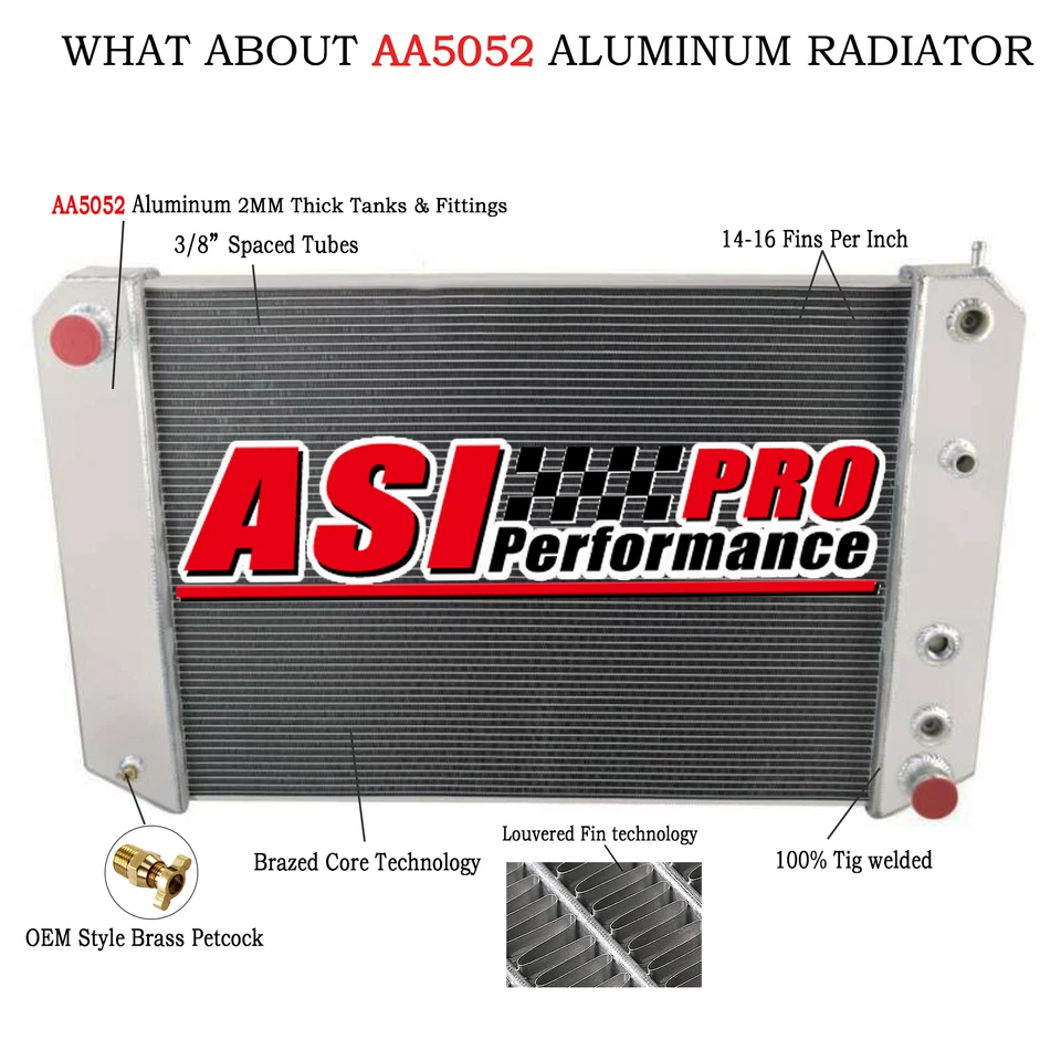 3 Row Radiator For Chevrolet C60 C70 Kodiak GMC C6000 Topkick 6.0L 6.6L 7.0L V8 Foto 1 de 4