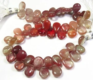 Natürliche Andesin Edelsteine Perlen Rot Labradorit Glatt Birne Perlen 8 Zoll Strang LC-985 - Bild 1 von 8