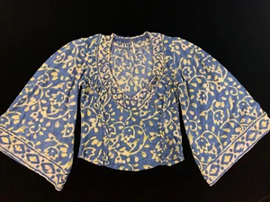 Top Free People para mujer pequeño azul amarillo festival casa de campo boho playa costera - Imagen 1 de 12