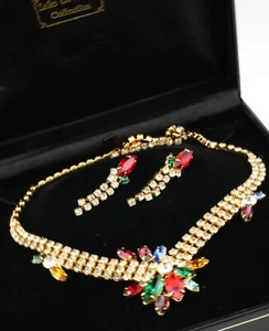 Beautiful Crystal Set Necklace and Earrings Set by Isle of Bute Original Boxed - Picture 1 of 5