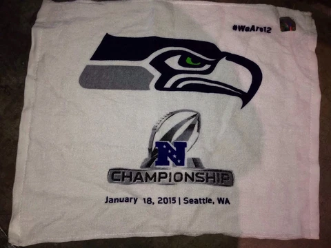SEATTLE SEAHAWKS 2015 Sga Ticket Holder Only NFC championship towel 1/18 Packers Cover