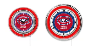 NHL - Anillo doble de neón de Montreal Canadiens, logotipo reloj logotipo logotipo equipo de hockey - Imagen 1 de 9