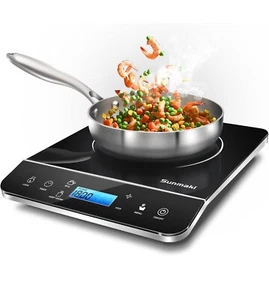 Sunmaki Portable Induction Cooktop, Induction Cooker with LCD Sensor Touch, - Picture 1 of 9