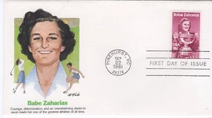 USPS FDC #1932 1981 18¢ Babe Zaharias Fleetwood ST2640 - Picture 1 of 2