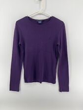 Ralph Lauren Sport Top Shirt Womens Size M Medium Purple Black Pony Long Sleeve