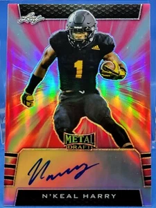 2019 Leaf Metal Draft Rookie N’keal Harry #5/20 Pink RC Rookie Auto Autograph - Picture 1 of 3