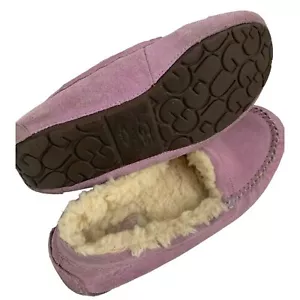 Ugg Womens Sherpa Lined Ansley Purple Moc Moccasins Size 7 Suede GUC 57322 7117 - Picture 1 of 15