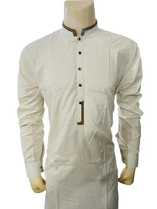 Men’s high quality soft cotton Salwar Kameez With premium brass metal button - Picture 1 of 6