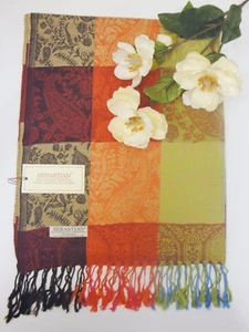 PASHMINA JAMAWAR COTTON SHAWL/SCARF HANDMADE - Picture 1 of 7
