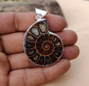 Ammonit Anhänger 925 Silber Schmuck Handarbeit Anhänger Frauen Geschenk für Sie - Bild 1 von 5