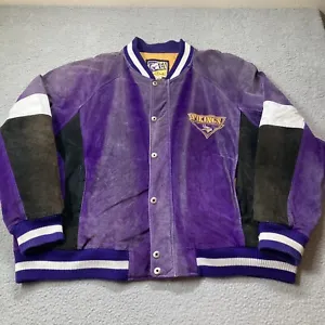 Distressed Minnesota Vikings Carl Banks G-III Leather Suede ￼Jacket Mens 4XL - Picture 1 of 17