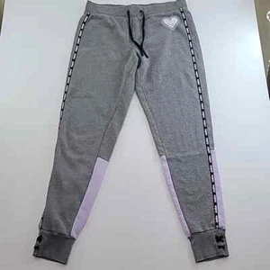 JUSTICE Girl's Gray Lavender Drawstring Waist Sweatpants - Size 14/16 - Picture 1 of 13