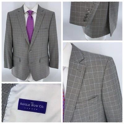 Blazer Savile Row Co Bromley 42R Gris Azul Glen Cuadros 2B 2V LNWOT YGI U4-75 Foto 1 de 4