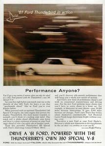 1961 Ford Thunderbird 390 Special "Performance Anyone?" Original Color Ad - Picture 1 of 1