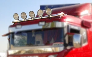 Acero Inox. Hochpoliert Soporte Luz de Techo Apto para Scania Base - Con 9 LED - Imagen 1 de 1