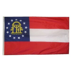 Georgia State Indoor Outdoor Parade Dyed Flag All Larger Sizes
