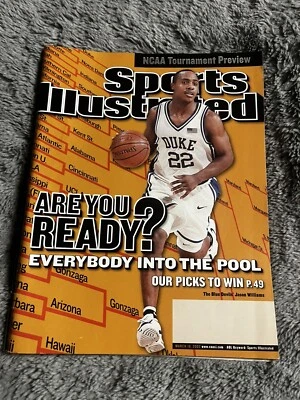 Sports Illustrated 18 марта 2002 - Джейсон Уильямс Duke Blue Devils - пустая этикетка - Изображение 1 из 2