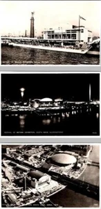 3~1951 RPPC Postcards England FESTIVAL OF BRITAIN Hall & South Bank~Day & Night - Picture 1 of 7