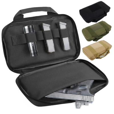 Tactical Pistol Carry Range Case Handgun Bag Hunting Shooting Gun Magazine Pouch - Image 1 of 4