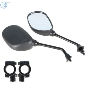 Espejos retrovisores laterales universales 7/8" 22 mm abrazaderas motocicleta Go Kart ATV Scooter - Imagen 1 de 3