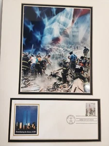 2002 USPS 9-11 COMMEMORATIVE FIRST DAY MATTED PHOTO - ENVELOPE & STAMP - Picture 1 of 1
