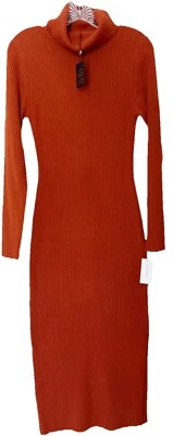 NWT Charter CLUB LUXURY M 100% Cashmere Turtleneck Sweater Dress, Bronze, $229 - Image 1 of 4