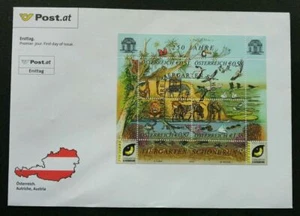 [SJ] Austria Animals 2002 Bird Fish Monkey Koala Lion (FDC) *emboss *glitter - Picture 1 of 5