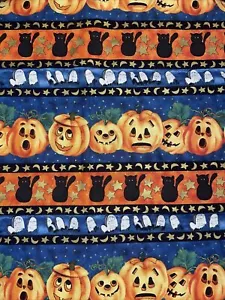 Harvest Moon Halloween Cats Northcott Studio #2027 Cotton Fabric 22” X 46” - Picture 1 of 5