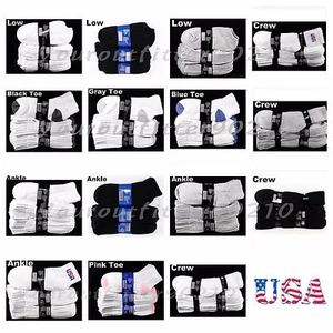 10-13 Herren 9-11 Damen Sport Sportsocken Baumwolle Crew knöcheltief geschnittene Socken - Bild 1 von 12