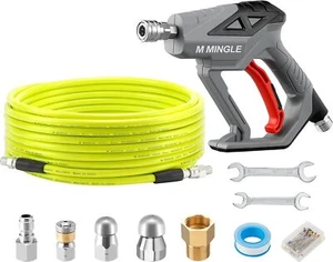 M MINGLE Sewer Jetter Kit for Pressure Washer 50 FT, Drain Cleaner Hose with - Picture 1 of 6