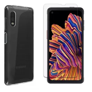 For SAMSUNG GALAXY XCOVER PRO CLEAR CASE + TEMPERED GLASS SCREEN PROTECTOR COVER - Picture 1 of 12