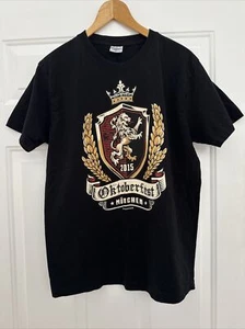 OKTOBERFEST Munchen Germany 2015 Stedman Black 100% Cotton T-Shirt - Size M - Picture 1 of 2