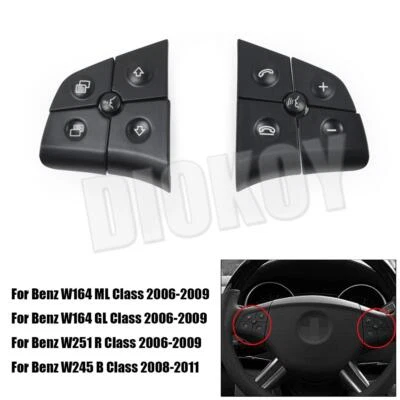 Black Steering Wheel Switch Button For 2006-2009 Mercedes Benz W164 ML GL CLass - Image 1 of 4