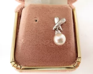 Single Earring 14kt White Gold Diamond Pearl Appraisal - Picture 1 of 7