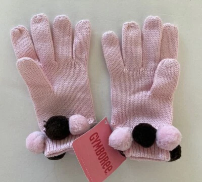 NUEVO CON ETIQUETAS Guantes Gymboree Más Dulces Que Chocolate 3-4 Rosa y Marrón Pom Pom 3T-4T Foto 1 de 2