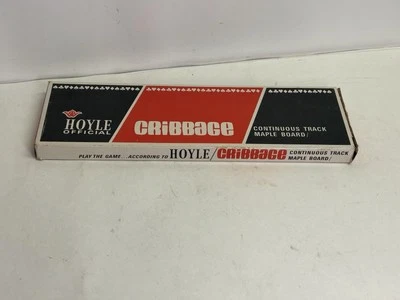 Vintage Hoyle Official Walnut Cribbage Board  2 Player No. 5011 w/6 Pegs & Box - Image 1 of 4