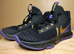 Size 13 - Nike LeBron Witness 5 Fierce Purple Metallic Gold - Picture 1 of 5