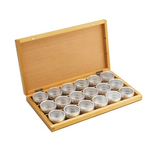 Watchmakers Storage Box Small Parts 18 Tins in Wooden Box, Movements Screws etc - Picture 1 of 1