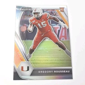 2021 Panini Prizm Draft Picks Silver Prizm Card #144 Gregory Rousseau Rookie RC - Picture 1 of 2