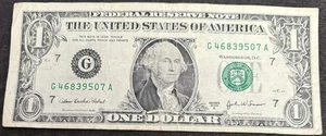 2003 A Chicago $1 Bill Fancy Ladder 3,4,5,6,7,8,9,0 All Unique Numbers Note - Picture 1 of 2
