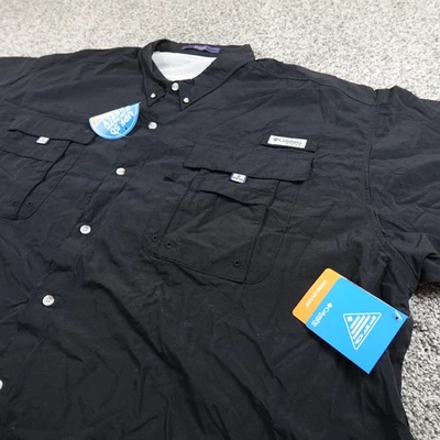 Columbia Shirt Mens 4XL Black Bahama II PFG Fishing Omni Shade Button Up UPF 50 - Image 1 of 4