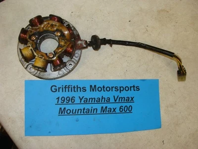 1996 YAMAHA VMAX 600 MOUNTAIN MAX 8CC oe stator gen generator w mount ring plate - Image 1 of 4