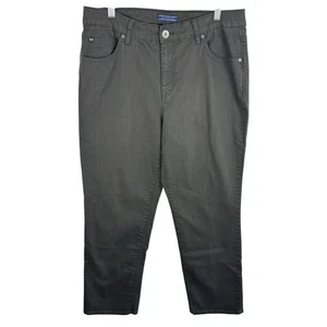 Pantalones de mezclilla Bandolino de algodón verde pierna recta tiro alto para mujer talla 12 - Imagen 1 de 6