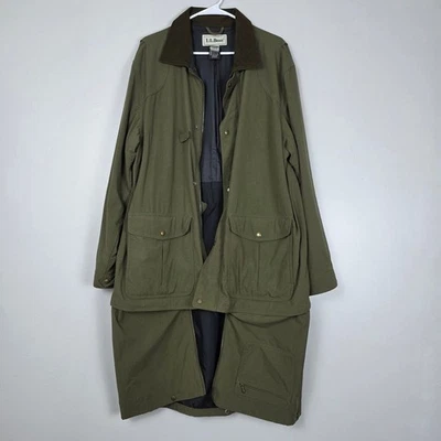 LL Bean Gore-Tex Convertible Field Coat / Parka Jacket Olive Green Men's - Image 1 of 4