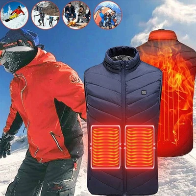 Damen Herren Heizweste 4 Zonen USB Beheizbare Weste Heizjacke Beheizt Wärme - Bild 1 von 4