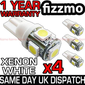 4x5 SMD LED 501 T10 W5W EMPUJE CUÑA SIN TAPA HID BOMBILLA LATERAL BLANCA BRILLANTE L@@K - Imagen 1 de 1